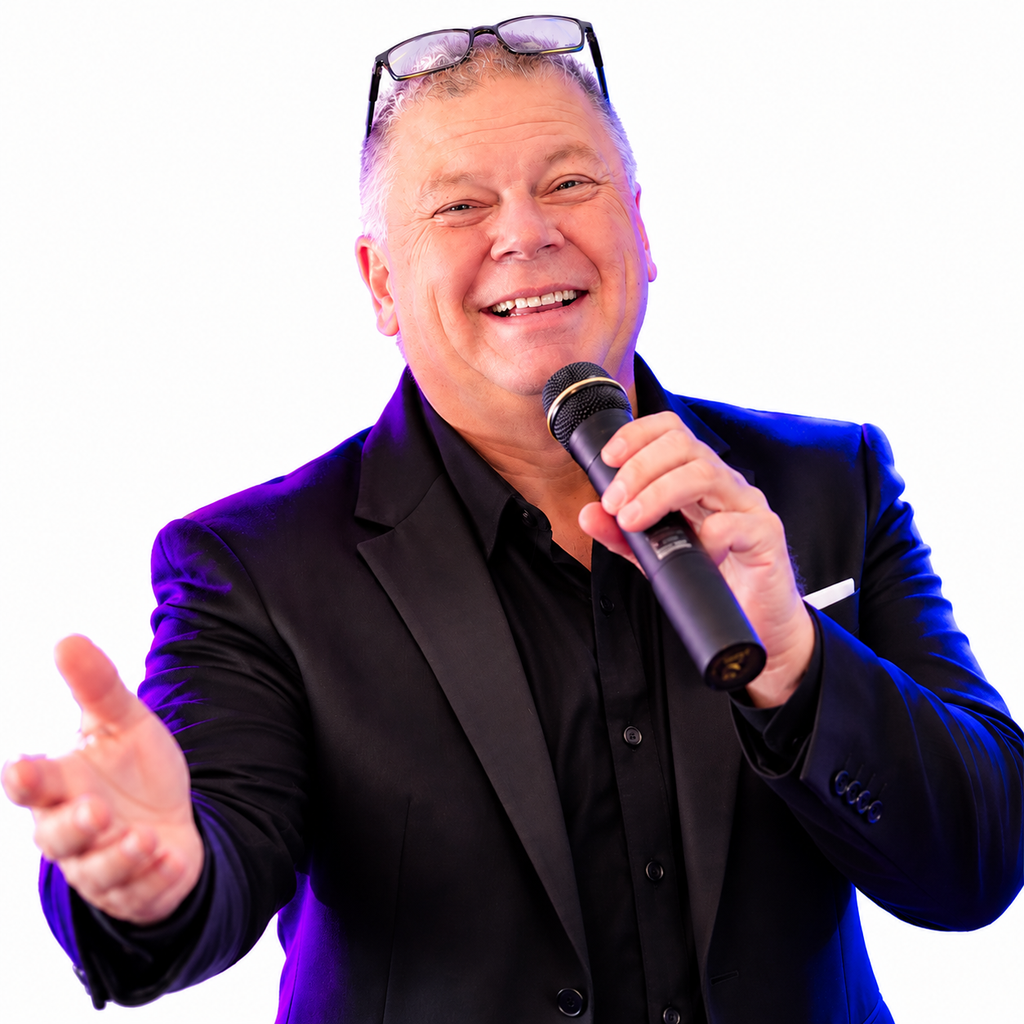 Steve Bourguignon of 2J's Music Machine emceeing a wedding reception in Ottawa, providing professional Wedding DJ Services Ottawa couples can count on.